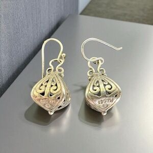 Sterling Silver 925 Filigree Lantern Earrings